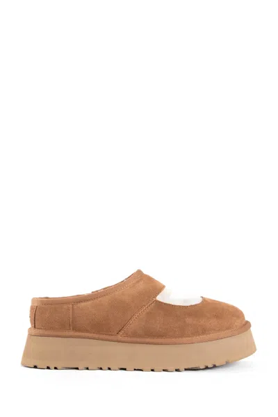 Ugg 44mm Bea Shearling & Suede Mules In Brown