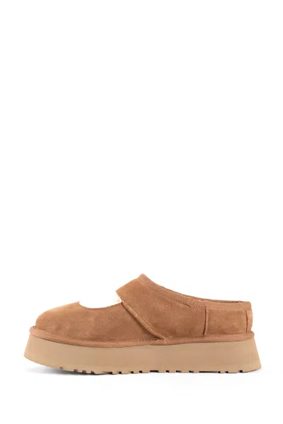 Ugg 44mm Bea Shearling & Suede Mules In Brown