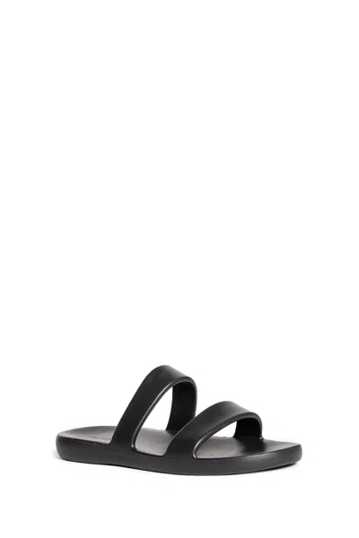 The Row Foam Rubber Dual-band Slide Sandals In Black