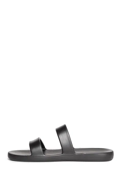The Row Foam Rubber Dual-band Slide Sandals In Black
