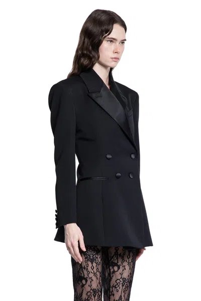 Givenchy Jacket In Wool With Pleated Back In Black