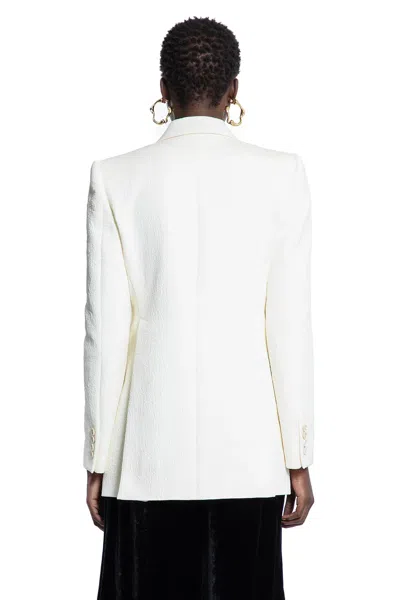 Chloé Double-breasted Wool-blend Longline Blazer In Off-white