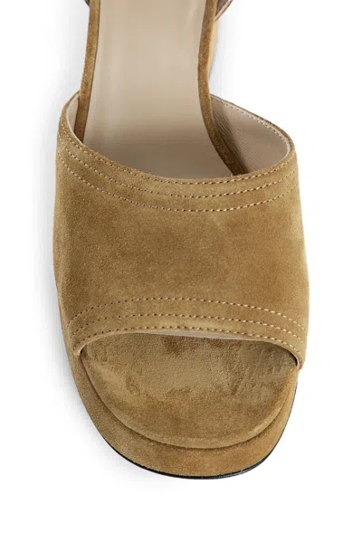 Valentino Garavani Fawcette Platform Crust Leather Sandal 100mm Woman Havana Beige 40 In Brown