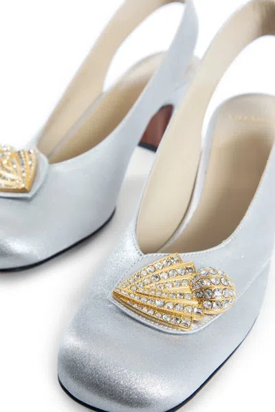 Valentino Garavani Adamantine Slingback Pumps In Glitter Fabric 60mm Woman Silver 39.5 In Multi