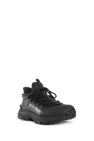 Moncler Black Nylon Sneakers In Black