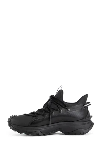Moncler Black Nylon Sneakers In Black