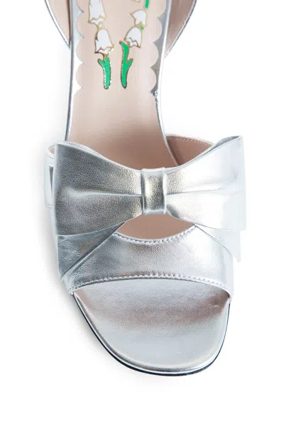 Valentino Bowow Metallic Leather Sandals