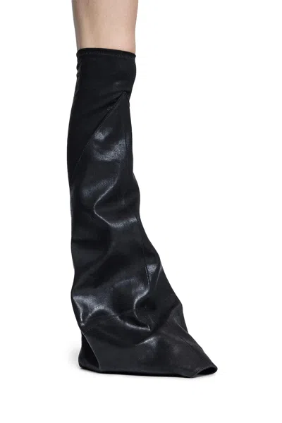 Rick Owens Drkshdw Drkshdw By Rick Owens Boot-shaped Sneakers With Shark-tooth Rubber Sole In Black