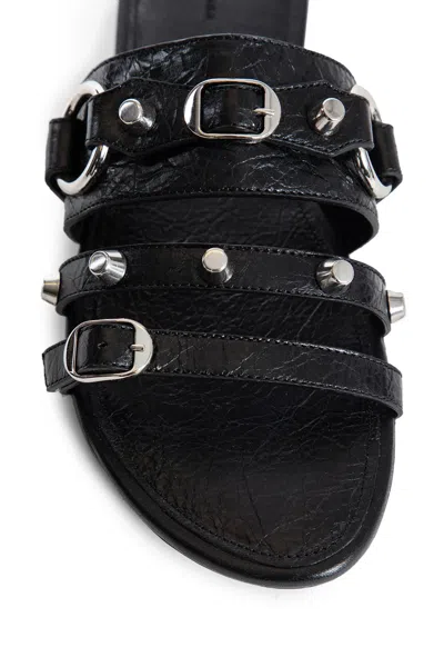 Balenciaga City Flat Sandals In Black
