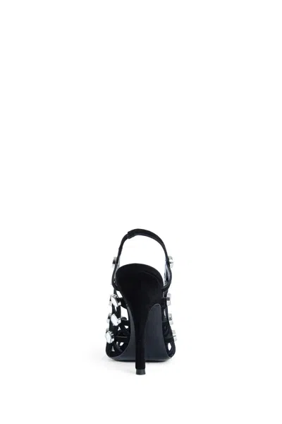 Attico 105mm Grid Rhinestone-embellished Pumps In Black