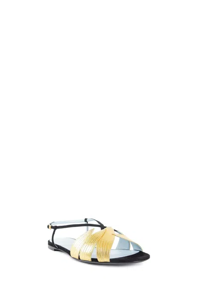 Valentino Garavani Folifoliage Sandals In Black