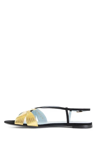 Valentino Garavani Folifoliage Sandals In Black