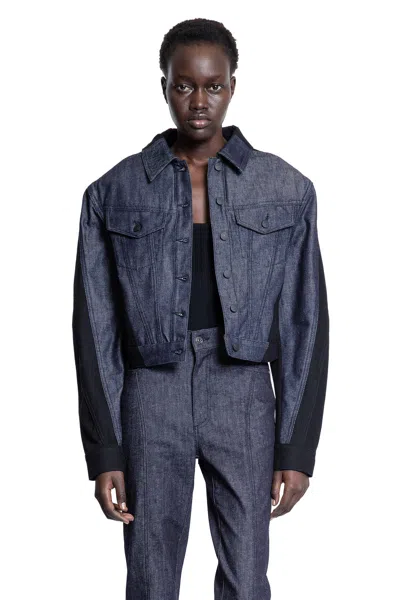 Mugler Woman Blue Jackets In Blue