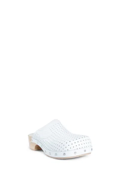 Balenciaga Scholl X 'clog' Perforated Rivet Wooden Mules In Neutral