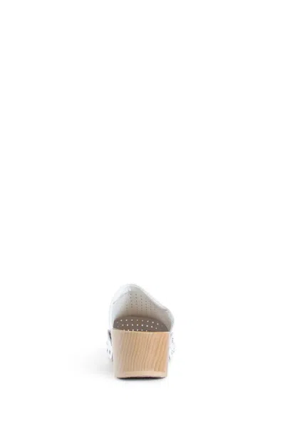 Balenciaga Scholl X 'clog' Perforated Rivet Wooden Mules In Neutral
