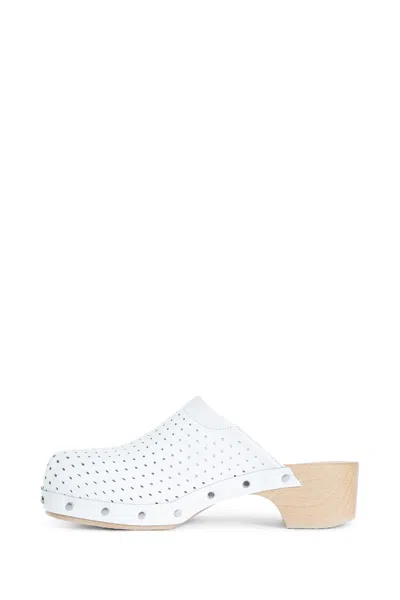 Balenciaga Scholl X 'clog' Perforated Rivet Wooden Mules In Neutral