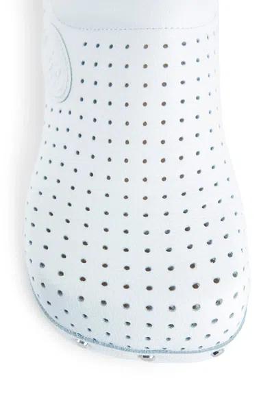 Balenciaga Scholl X 'clog' Perforated Rivet Wooden Mules In Neutral