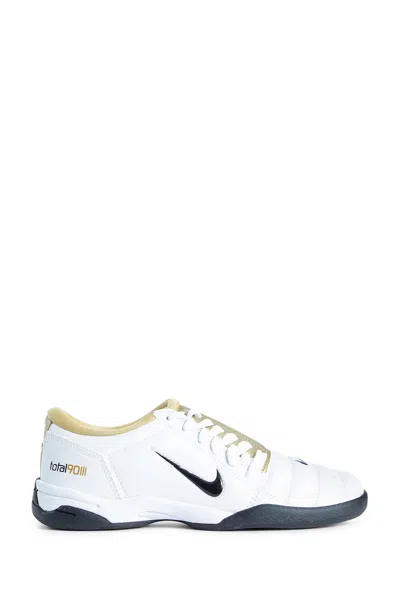 Nike T90 Metallic Leather Sneakers In White