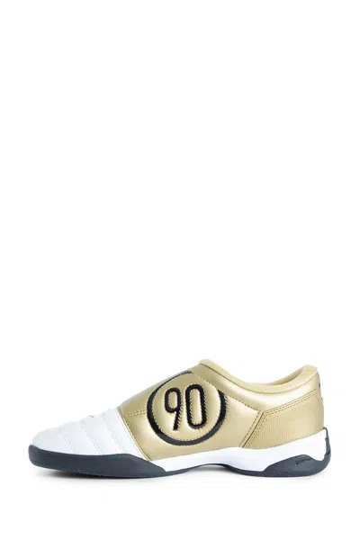 Nike T90 Metallic Leather Sneakers In White