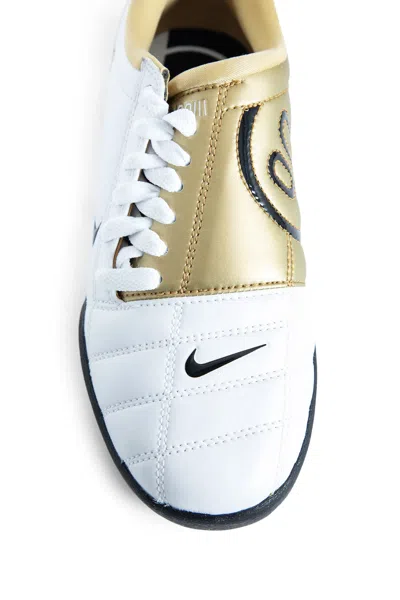 Nike T90 Metallic Leather Sneakers In White