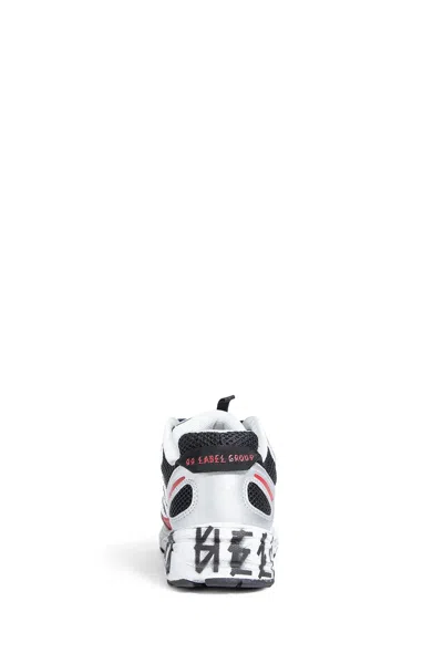 44 Label Group Dragger Sneakers In Silver Leather And Fabric In Silver