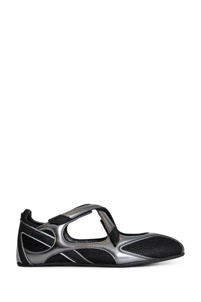 Attico Floor 01 Mesh And Leather Ballerinas Flat