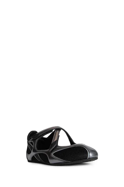 Attico Floor 01 Mesh And Leather Ballerinas Flat