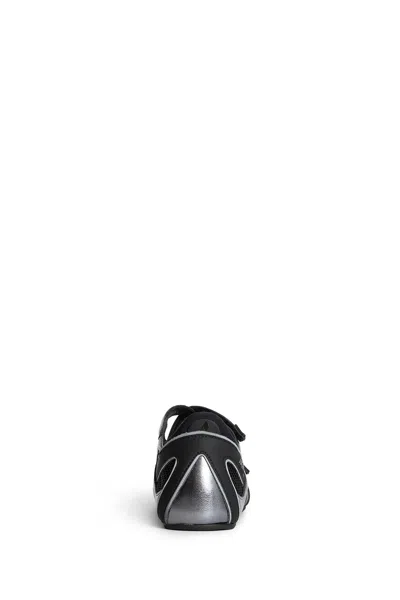 Attico Floor 01 Mesh And Leather Ballerinas Flat