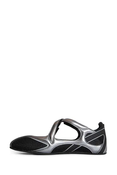 Attico Floor 01 Mesh And Leather Ballerinas Flat