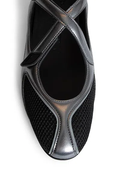 Attico Floor 01 Mesh And Leather Ballerinas Flat
