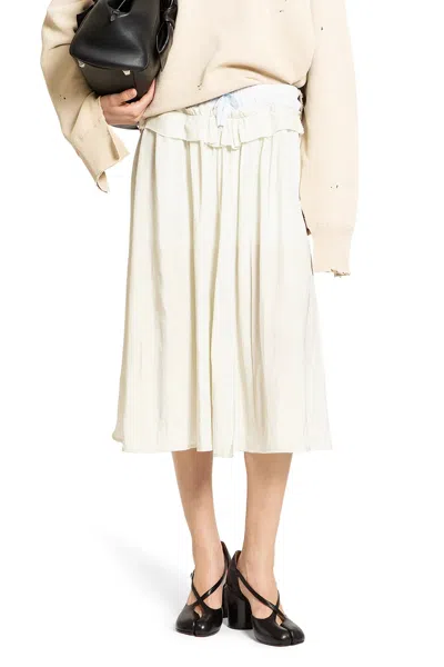 Maison Margiela Anonimato Della Fodera Della Gonna Midi In Off-white