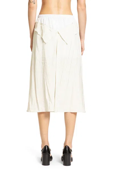 Maison Margiela Anonimato Della Fodera Della Gonna Midi In Off-white