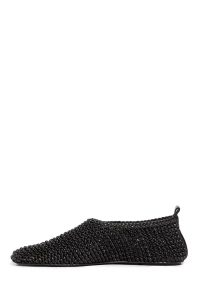 Totême Toteme Woven Leather Ballerina Flat In Black