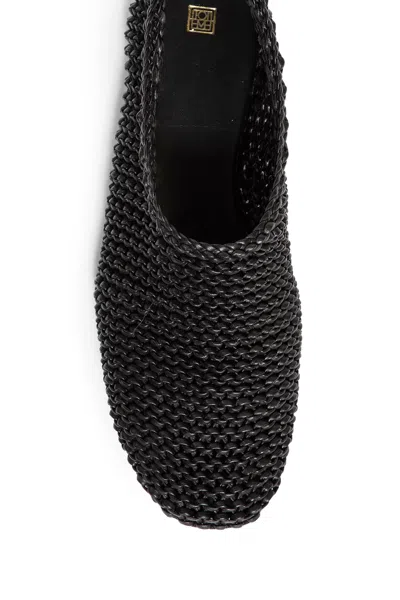 Totême Toteme Woven Leather Ballerina Flat In Black