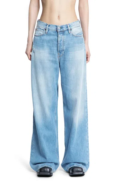 Acne Studios Woman Blue Jeans In Blue
