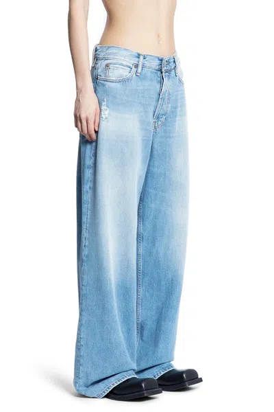 Acne Studios Woman Blue Jeans In Blue