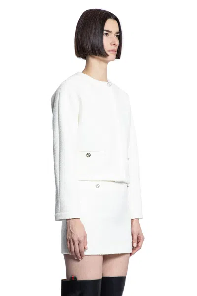 Gucci Women Wool-blend Boucle Jacket In White