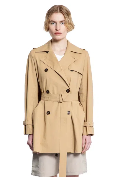 Max Mara Landa Short Trench Coat In Beige