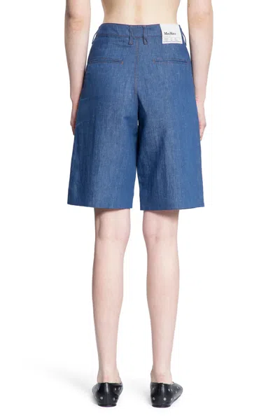 S Max Mara Woman Blue Shorts In Blue