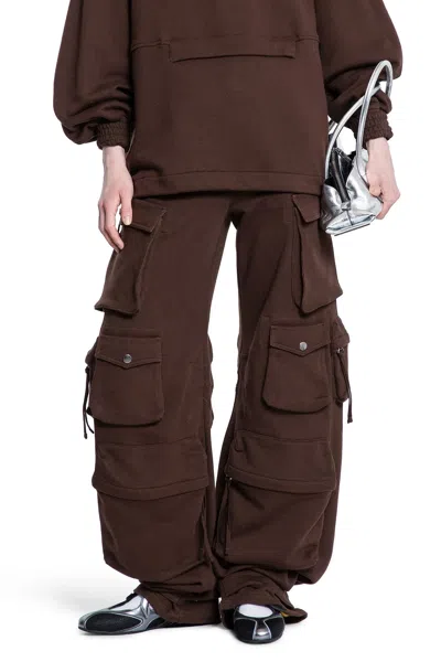 Attico Double American Fleece Sweatpants In Brown