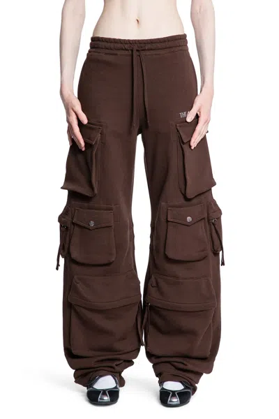 Attico Double American Fleece Sweatpants In Brown