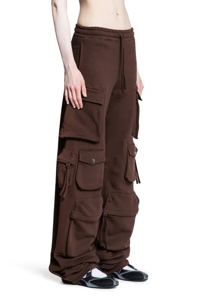 Attico Double American Fleece Sweatpants In Brown