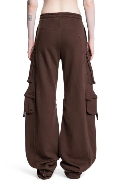 Attico Double American Fleece Sweatpants In Brown