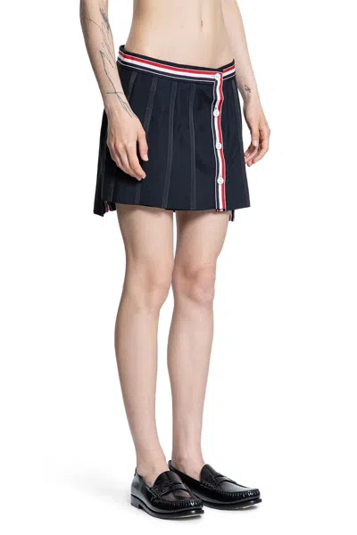 Thom Browne Thom E Women's Ruffled Mini Skirt In Wool Blend In Black