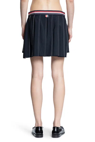 Thom Browne Thom E Women's Ruffled Mini Skirt In Wool Blend In Black