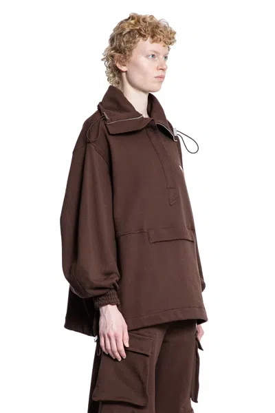 Attico Cotton Sweatshirt Logo 251wcb00091jjf007a R Attic 204 In Brown