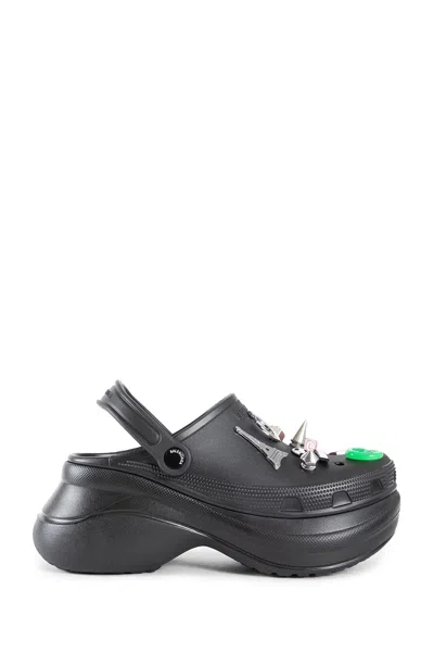 Balenciaga Black Crocs Jibbitz Clogs In Black