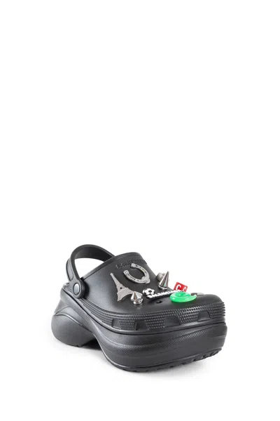 Balenciaga Black Crocs Jibbitz Clogs In Black