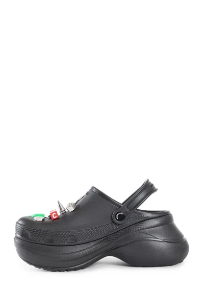 Balenciaga Black Crocs Jibbitz Clogs In Black