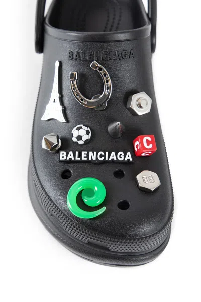 Balenciaga Black Crocs Jibbitz Clogs In Black